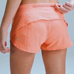 Lululemon Speed Up Low-Rise Lined Short 2.5" Sunny Coral Orange Size 4